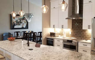 remodeled kitchen with granite countertops