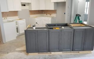 new kitchen cabinets being installed